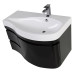 Тумба с раковиной Aquanet Сопрано 1-95 черная с ящиком, прав. 00169396+00169663