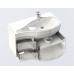 Тумба с раковиной Aquanet Сопрано 1-95 черная с ящиком, прав. 00169396+00169663