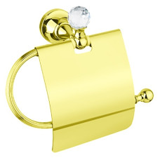 Держатель туалетной бумаги Cezares Olimp OLIMP-TRH-03/24-Sw с крышкой, золото/Swarovski