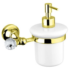 Дозатор для мыла Cezares Olimp OLIMP-SOI-03/24-Sw золото/Swarovski, настенный