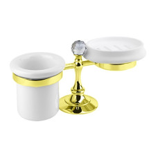 Мыльница со стаканом Cezares Olimp OLIMP-STT-03/24-Sw золото /Swarovski