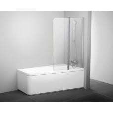 Шторка для ванны двухэлементная Ravak серия 10°10CVS2-100 R блестящая+транспарент 7QRA0C03Z1